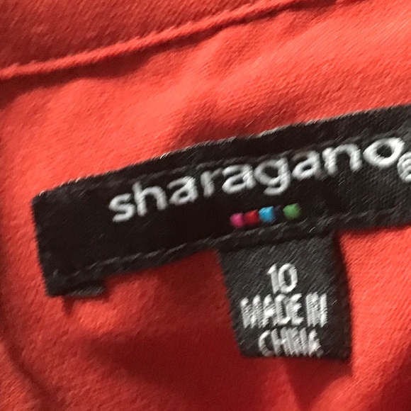NWOT Sharagano Orange Stretch Cotton Shirt Dress - Picture 8 of 8